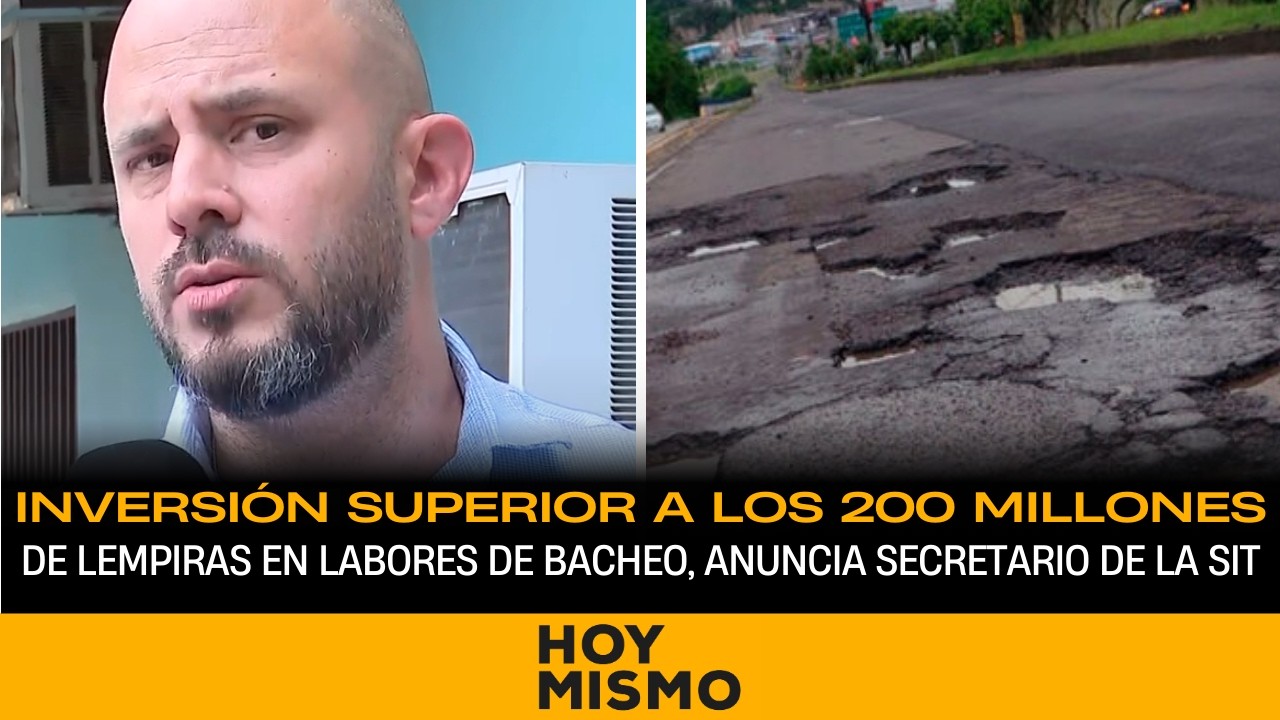 Inversión superior a los 200 millones de lempiras en labores de bacheo, anuncia secretario de la SIT