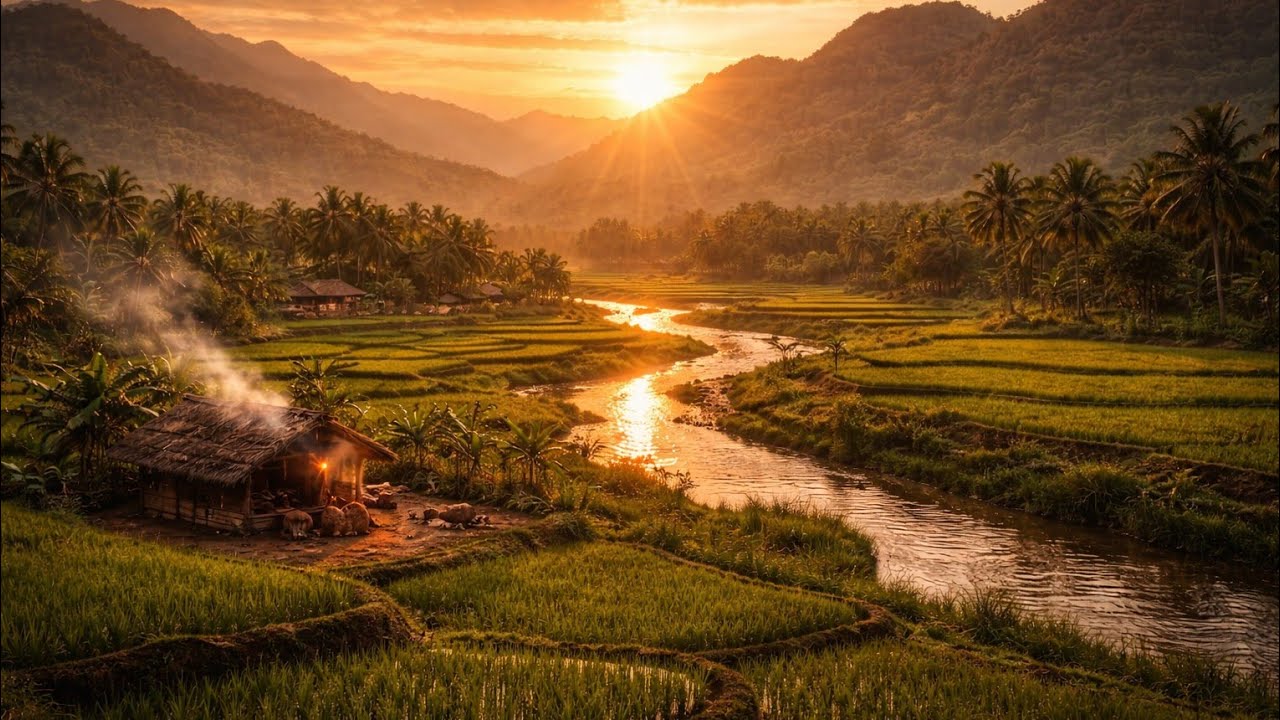👉 Watering Fresh Tomato Garden 🍅 | Flowing Water & Bird Sounds ASMR | No Talking
