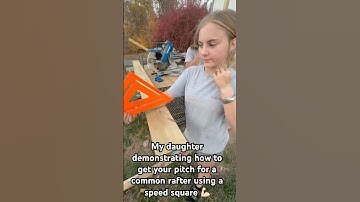 Using a speed square to set roof pitch #diy #howto #project #tools #roofing #girl #reels  #shorts
