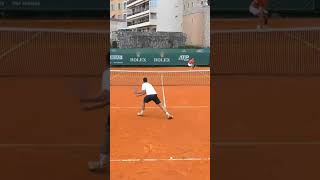 Miomir Kecmanovic's volleying lesson. A fellow Serbian named Novak Djokovic assists him :) #tennis