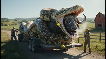 “Brave Rescue Team Saves Lonely Buffalo From a Deadly Giant Python Attack 🐍