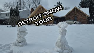 Detroit Snow WalkingTour ❄️-----Southfield Mi,U.S.A. 