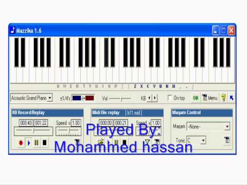 عزف موسيقى اغنية انا بحبك يا بلادى بيانو على الكمبيوتر