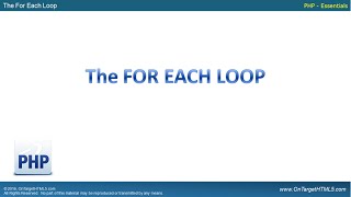 31022 - The For Each Loop