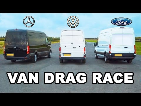 Mercedes Sprinter vs Ford Transit vs VW Crafter: VAN DRAG RACE