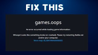 How to Fix 'Error code: BLZBNTBNA00000005' on Battle.net