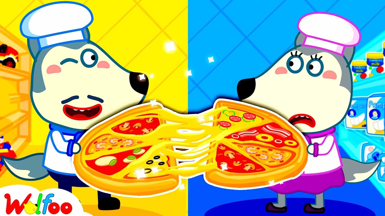 Pizza Challenge : Défi de Cuisine de Maman et Papa | Dessins Animés Pour Enfants | Wolfoo Français
