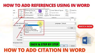 How to add Citations and References using Microsoft Word,  Adding Citation and References by MS Word