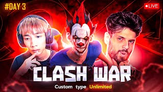 Tournament 🥵 Clash WAR ⚔️ DAY - #3 Unlimited 🥺 #NONSTOP_GAMING ​#FreeFireLive #classylive