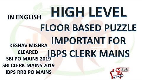 PUZZLE#6/ HIGH LEVEL 9 FLOOR PUZZLE/ IMPORTANT FOR IBPS CLERK MAINS/SBI PO 2019/ NIACL AO