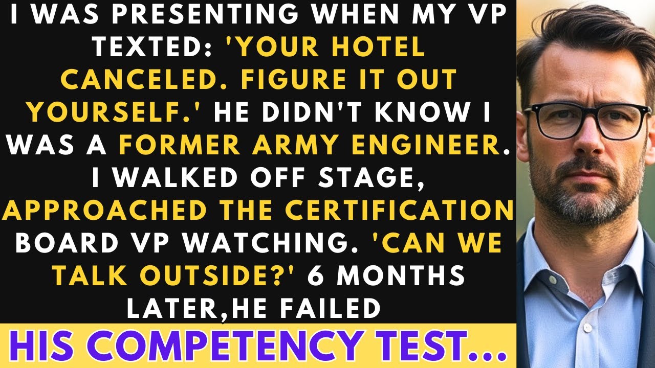 I was mid-presentation in Las Vegas, representing my company's technical work in front of 150 professionals, when my phone lit up on the podium. "Your hotel reservation has been canceled. Figure...