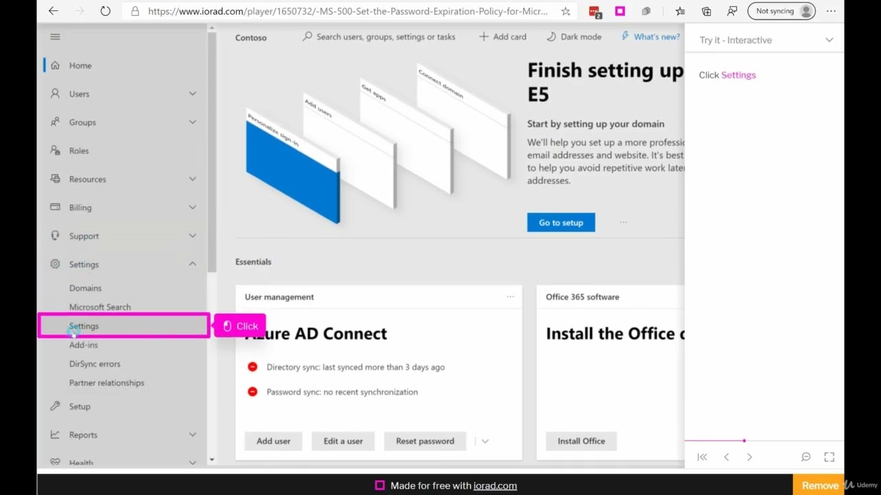 14. Tutorial for configuring password expiration - Microsoft 365 Security Administration Course