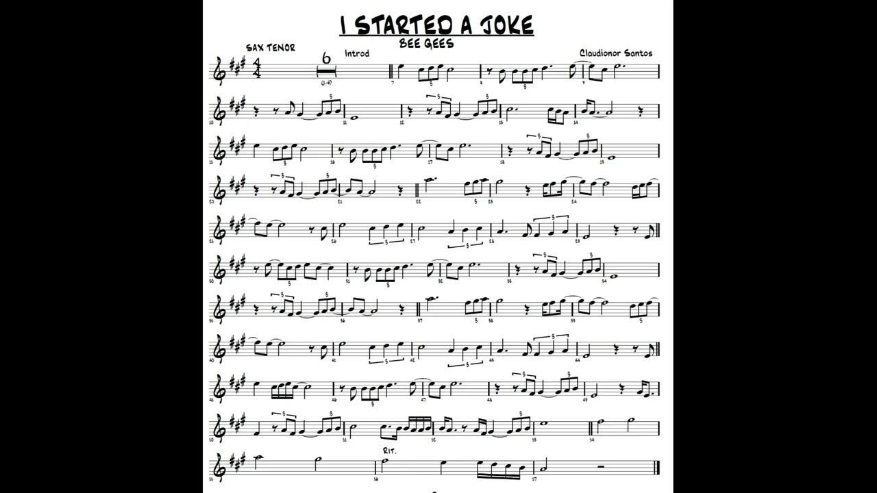 I started a joke bee gees partitura sax tenor sheet music tenor