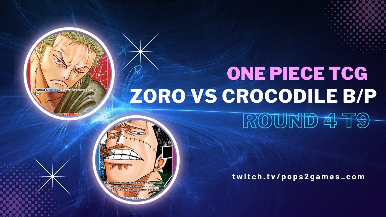One Piece TCG Zoro vs Crocodile B/P OP2 Round 4 Tournament 9 YouTube