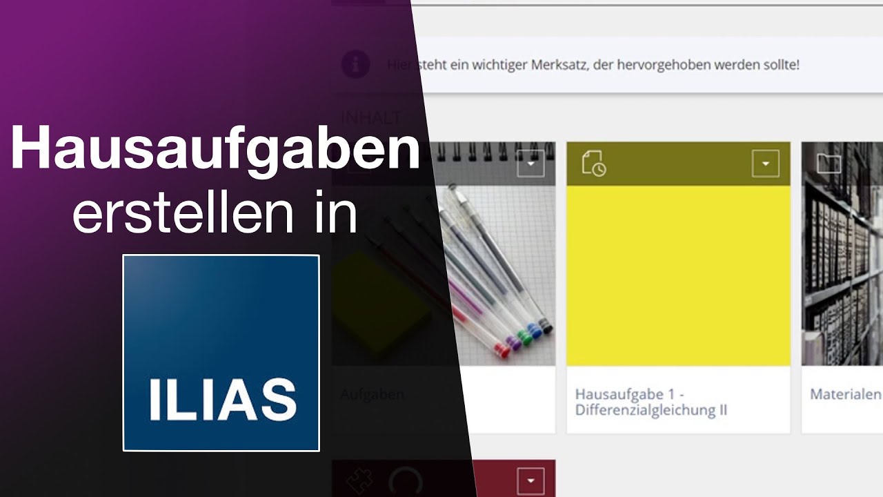 Digitale Hausaufgaben in ILIAS erstellen mit Übungen und Tests