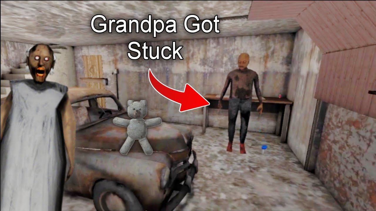 Granny Revamp But Grandpa Got Stuck Car Escape With Teddy - YouTube