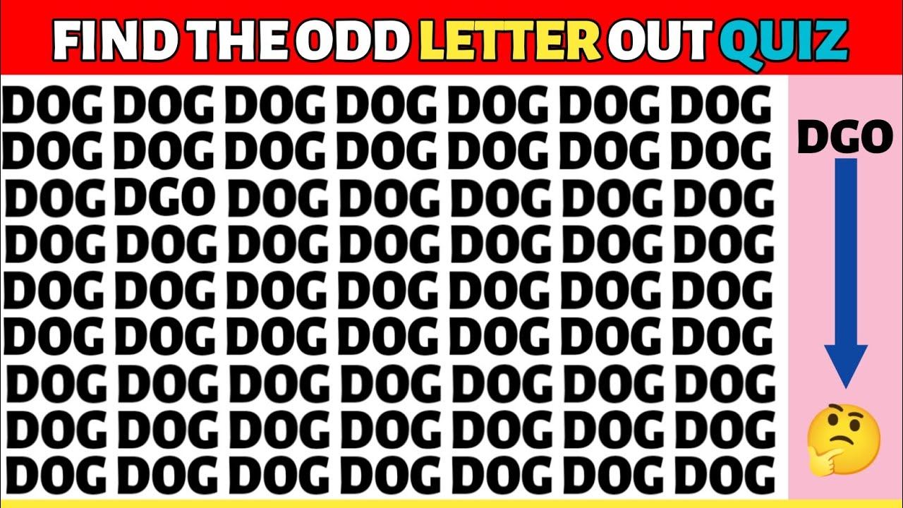 Find the odd Letter | Find the odd Letter hard | Can you Find the odd ...