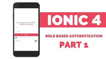 Role Based Authentication | Ionic 4 | Using Php - Part 1