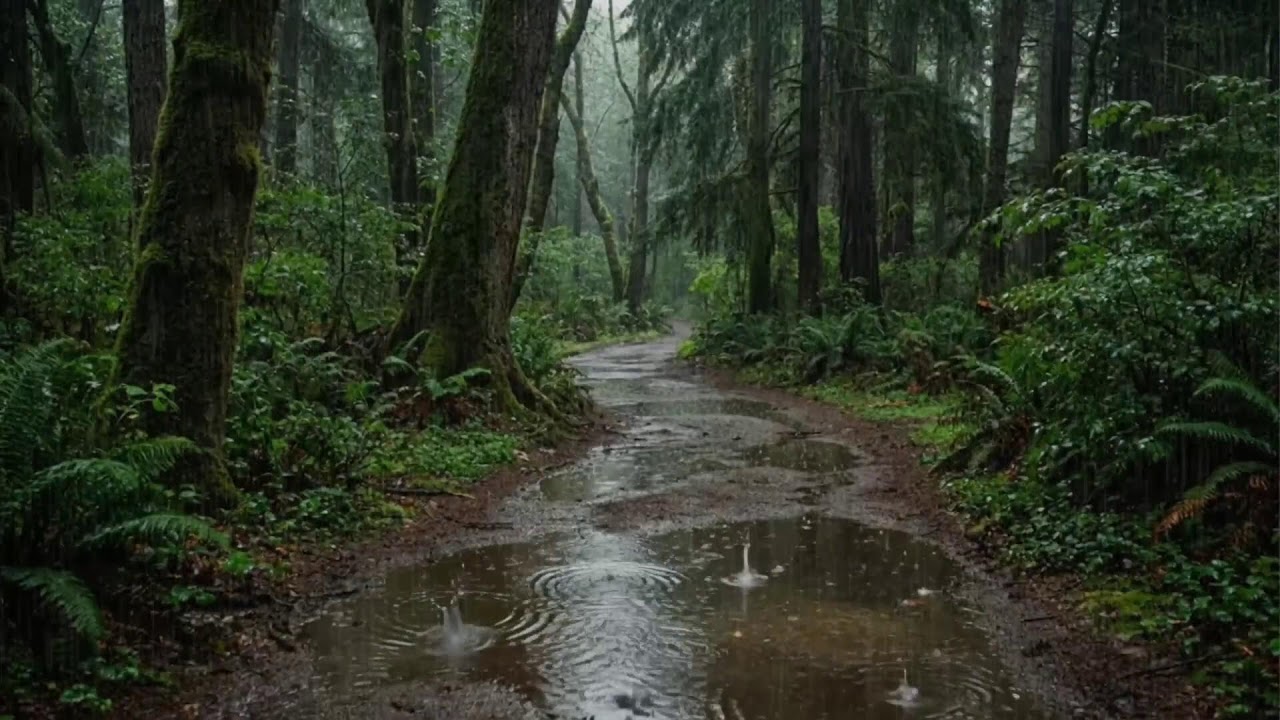 Gentle Rain in the Forest at Sunset | Soothing Ambient Sounds for Better Sleep