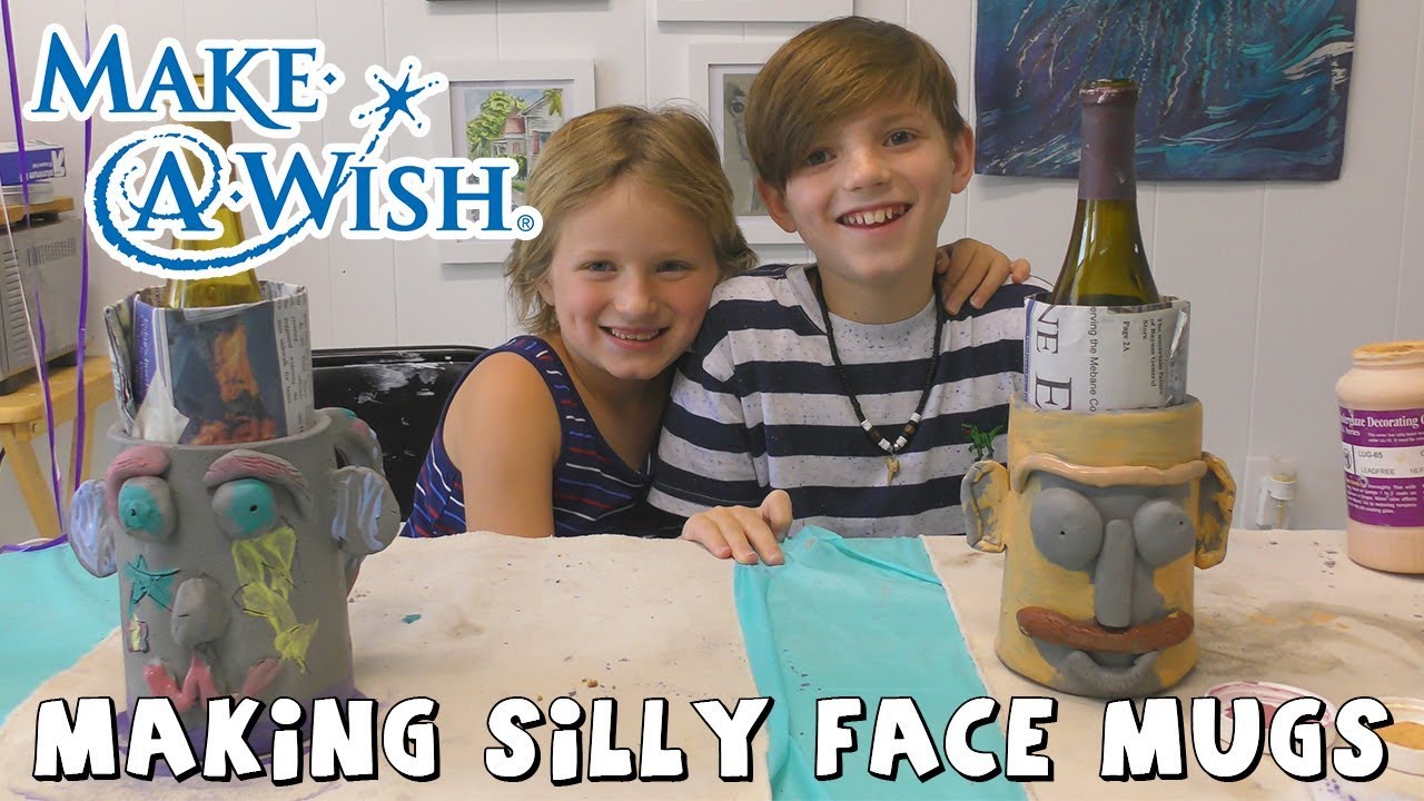 Crafts for Tatum's Wish Day! DCTC Amy Jo Crafts for Kids | Making Pottery Mugs