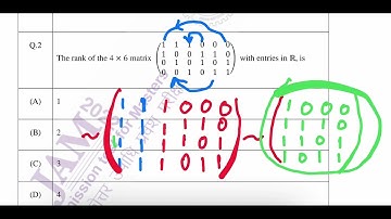 IIT JAM 2022 Math(MCQ1Mark)Q.No.2 Rank of a Matrix