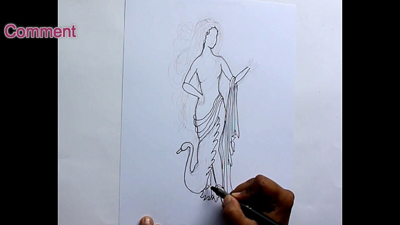 Drawing Greek Myth | Aphrodite The Goddess Of Love And Passion | Drawing Of Enamtara Saki