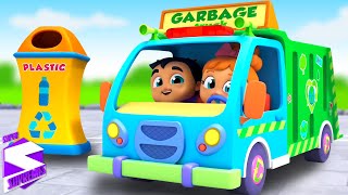 Räder auf dem Müllwagen Animiertes Fahrzeugvideo + weitere Cartoon-Reime für Kinder