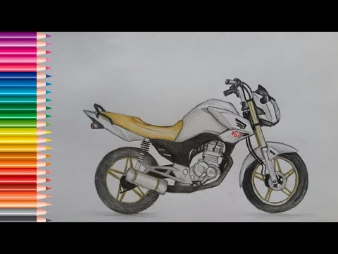 Como desenhar uma moto super rápido e fácil 