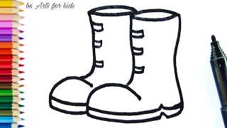 Easy Step For Kids How To Draw a Boots