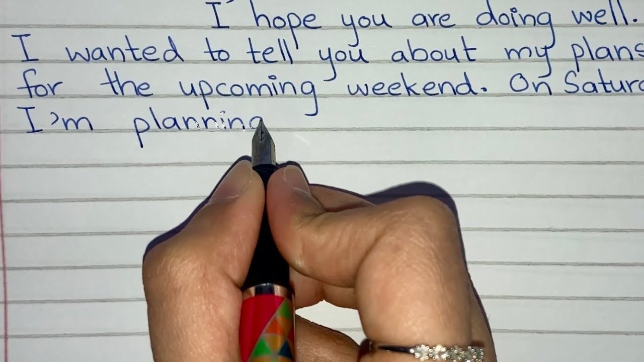 Letter to cousin sharing your plans for this weekend | English | Simple | Handwriting 