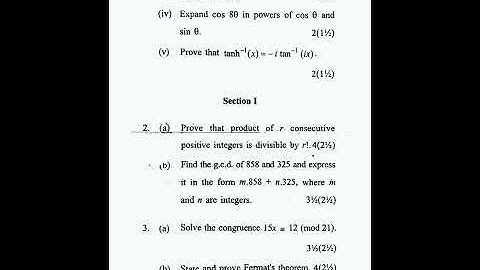Number theory and trigonometry question paper 2013, b.a, b.sc #cdlu#