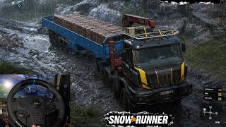Snowrunner phase 17 | Sideboard Semi-trailer and Bricks Deliver to the Castle | Central Walls