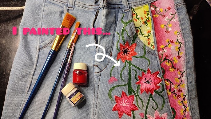 How To Custom Paint Denim Jeans, LV Jeans Tutorial