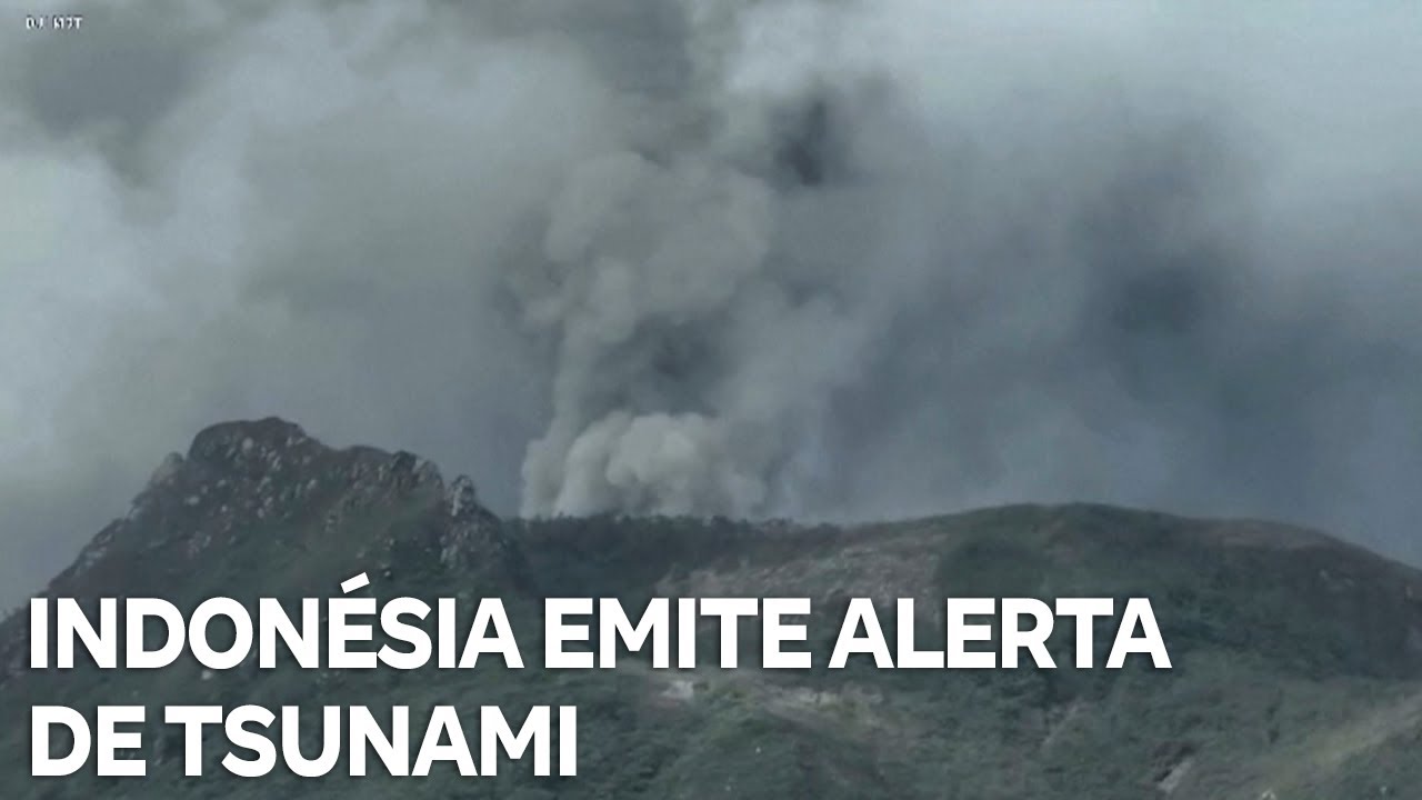 Indonésia emite alerta de tsunami após erupção de vulcão