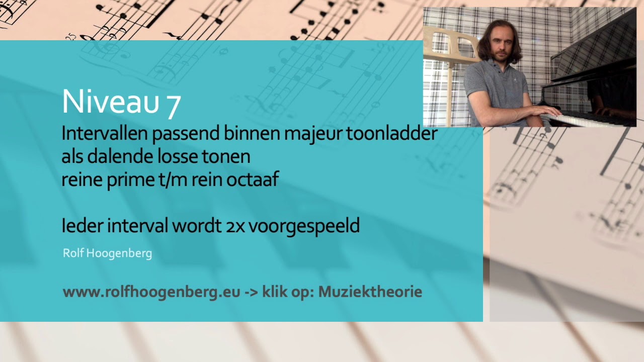 Gehoortraining Niveau 7 Intervallen als losse dalende tonen 1 tm 8