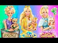 Rich vs Broke Barbie Moms: Friendship Story / 30 LOL OMG DIYs