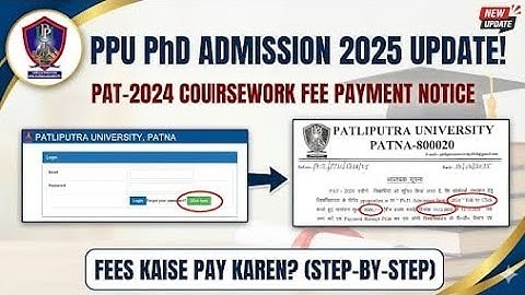 Patliputra University PhD admission update 2025,ppu PhD course fee payment kaise karen #ppu #phd