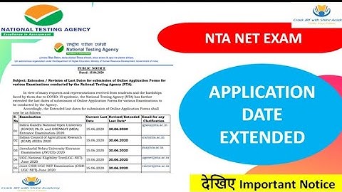 NTA NET Application Date Extended || Crack JRF With Shine Academy