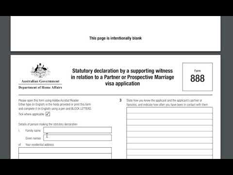 Form 888 Statutory declaration by a supporting witness in relation to a