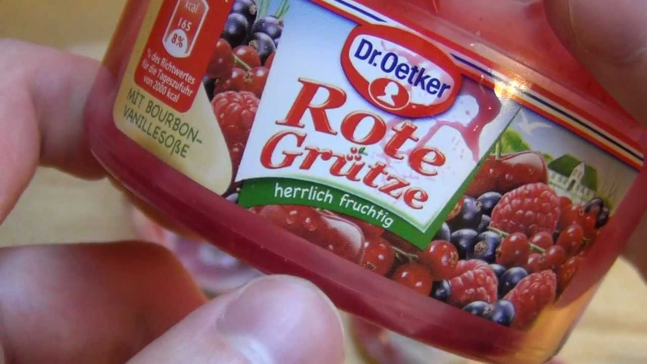 Dr. Oetker Rote Grütze Bourbon Vanillesoße - YouTube