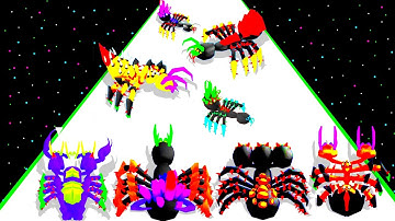 Spider Evolution,asmr 3d Run, Level Up Satisfying Mobile Game, Spider Insects Evolution