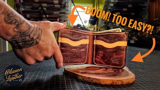 Possibly Too EASY?! Making a Leather Wallet! Trick Stitching & T-Pockets! (the Byron 8.0)