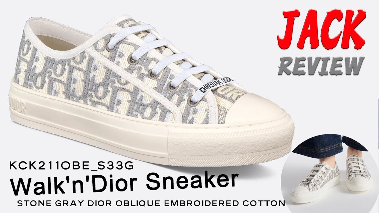 DIOR Walk'n'Dior Sneaker Stone Gray Dior Oblique Embroidered