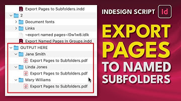 InDesign Script Export Pages To Subfolders