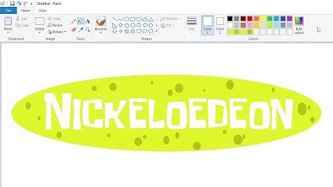 How to draw the Nickelodeon logo in SpongeBob SquarePants style using MS Paint