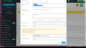 Create a message template for the official WhatsApp business API channel