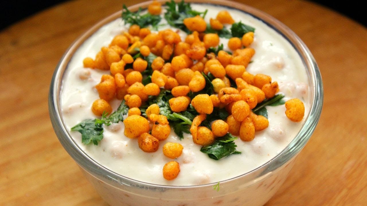 boondi raita recipe- summer special easy and quick curd raita recipe- yogurt dip or sauce | Yummy Indian Kitchen