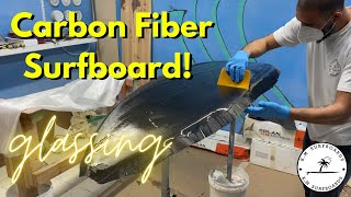 Full Carbon Fiber Surfboard Glassing | First Time Using Vacuum Bag! Time-Lapse