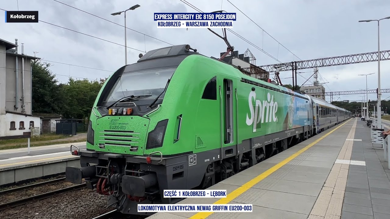 200 km/h Train Express Intercity EIC 8150 POSEJDON Kołobrzeg - Warszawa ...