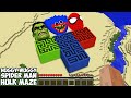 I can SPAWN a BIGGEST SPIDER MAN! HUGGY WUGGY! HULK MAZE in Minecraft! WHERE DOES SECRET MAZE LEAD?